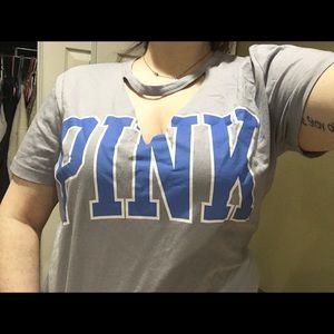 VS Pink cutout Tee size L